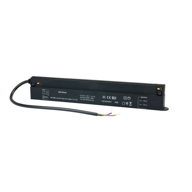 MagPro48 Inline-Trafo flat, schwarz, 48V/DC, 100W