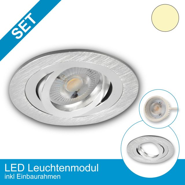 Einbaustrahler-Ultraslim Alu gebürstet, mit LED-Modul, 3 Stufen Dimmbar ohne Dim