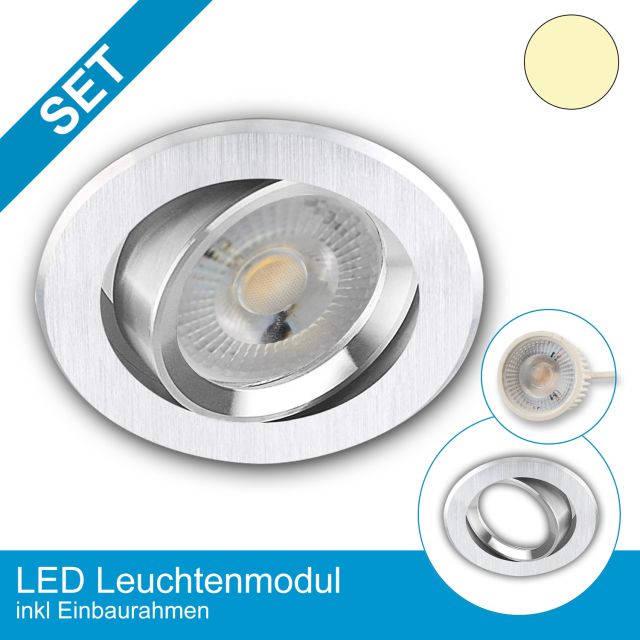 Einbaustrahler-Ultraslim alu schwenkbar mit LED-Modul 3 Stufen Dimmbar ohne Dimm