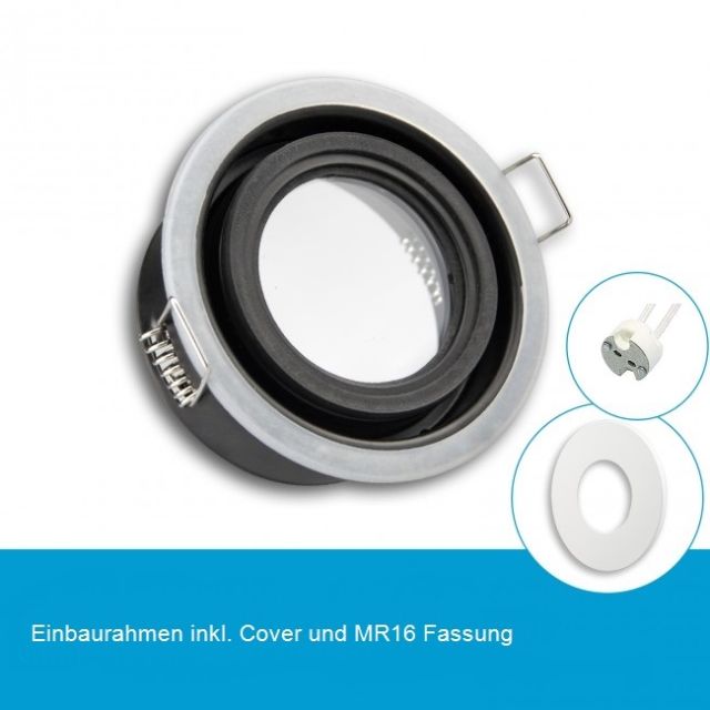 LED Einbaustrahler IP65 für MR16 Leuchtmittel inkl. Cover rund, weiss