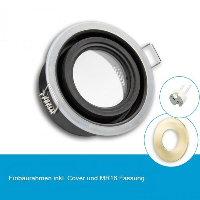LED Einbaustrahler IP65 für MR16 Leuchtmittel inkl. Cover rund, gold, inkl. MR16