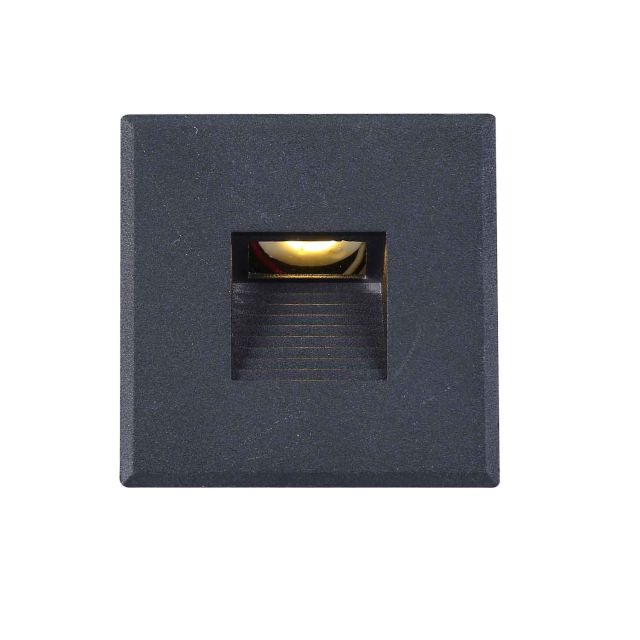 Plug&Play-F LED Wandeinbauleuchte E3, 24V/DC, schwarz, 3000K, dimmbar, inkl. Einputzdose