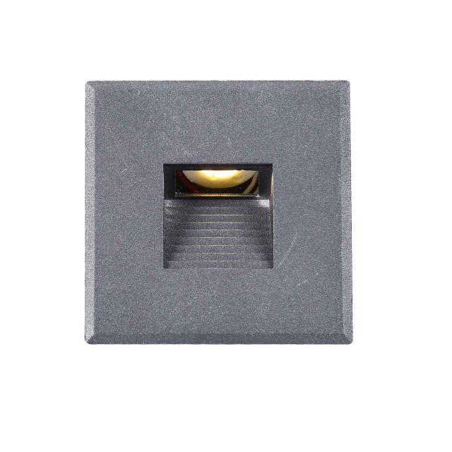 Plug&Play-F LED Wandeinbauleuchte E3, 24V/DC, grau, 3000K, dimmbar, inkl. Einputzdose