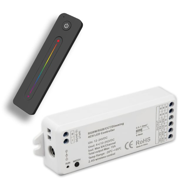 SERRI RGB Funk Controller 36567, inkl. 1 Zonen Fernbedienung Slide