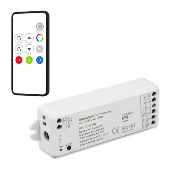 SERRI RGBW Funk Controller 36567, inkl. 1 Zonen Fernbedienung Mini