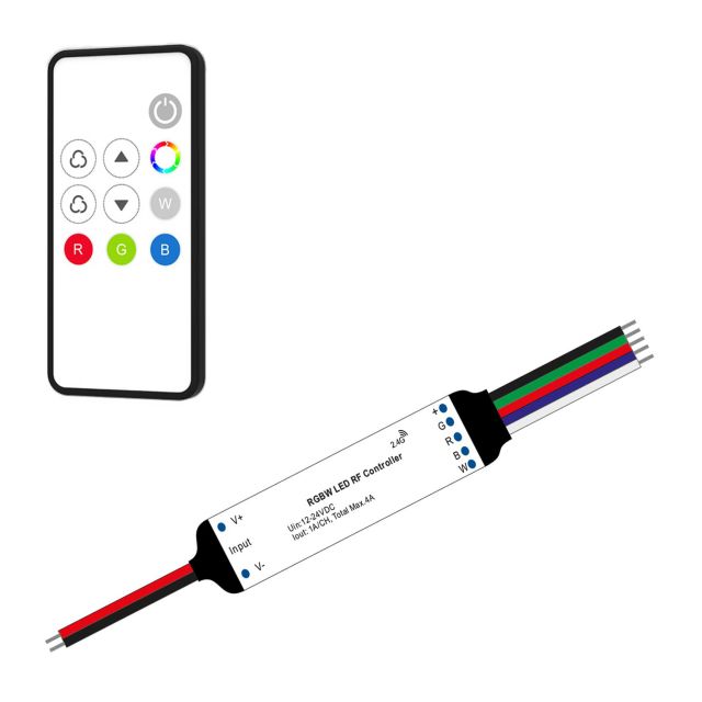 SERRI RGBW Mini Funk Controller 37456, inkl. 1 Zonen Fernbedienung Mini