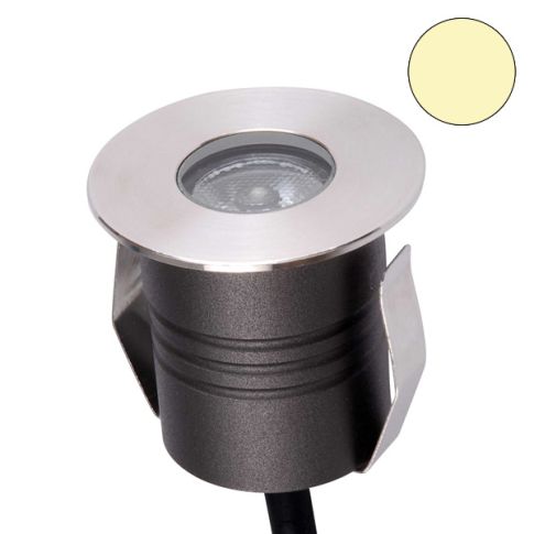 LED Einbaustrahler, Edelstahl, 2 Watt, 60&deg;, IP67, 12V AC/DC, warmweiss