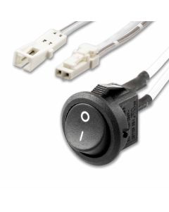 Plug&Play-F Einbauschalter Ein/Aus, Female-Buchse/Male-Stecker, 2-polig, max. 5A, weiß, 30cm/200cm