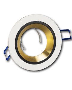 Einbaurahmen PREMIUM weiss+schwarz-gold, inkl. MR16 Fassung