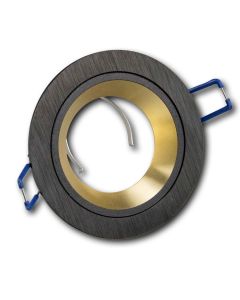 Einbaurahmen PREMIUM schwarz+gold, inkl. GU10 Fassung