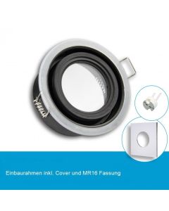 LED Einbaustrahler IP65 für MR16 Leuchtmittel inkl. Cover eckig, chrom