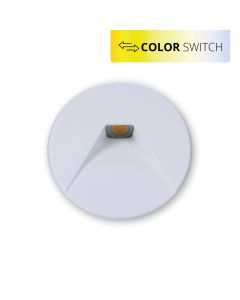 LED Treppenbeleuchtung, weiß, 230V, 3W, ColorSwitch, rund, IP44, inkl. Einputzdose